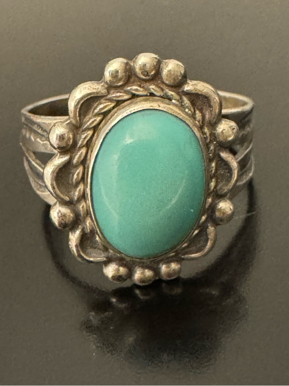 Vintage Sterling Silver Turquoise Ring - Size 5